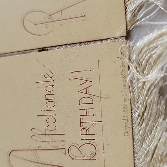 Antique Chromolithograph L. Prang & Co. 1880 Silk Fringe Birthday Card - Picture 11 of 11